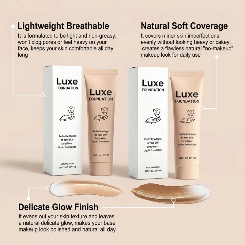 Self-Adjusting SPF 50 Color Changing Foundation for Flawless Skin