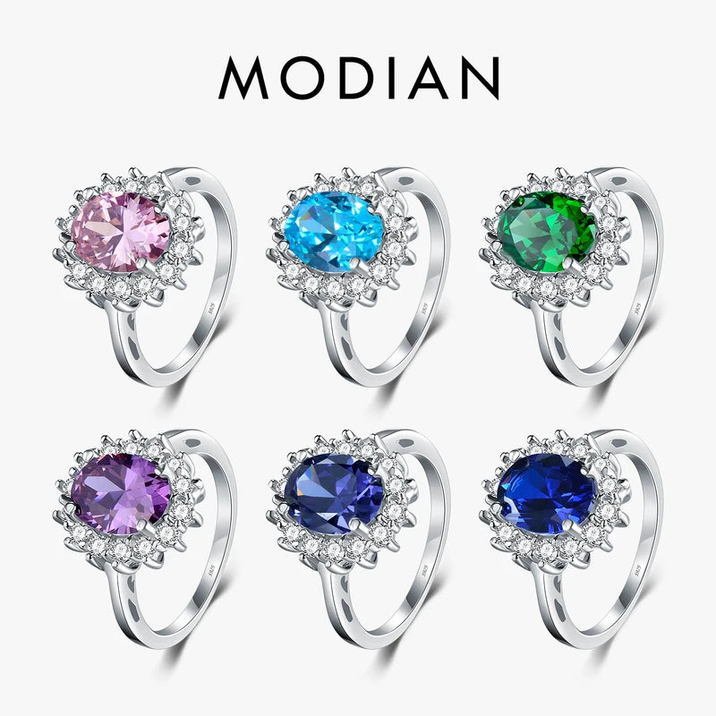 Solid 925 Sterling Silver Ring for Women - Fashion Jewelry with Zircon - Gift & Engagement