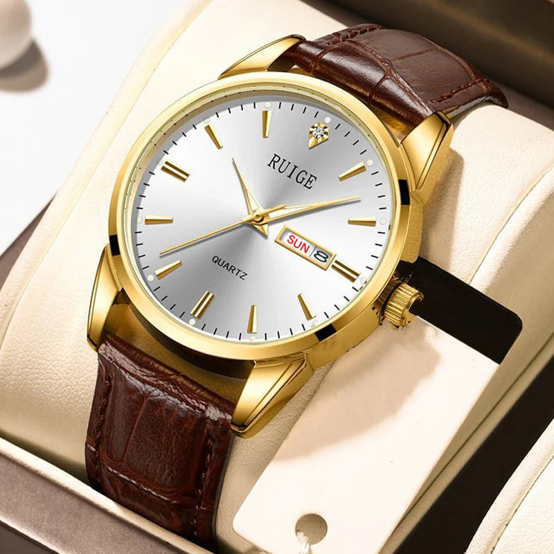 Minimalist Men's Calendar Watch Casual Belt Style Night Light Waterproof Classic