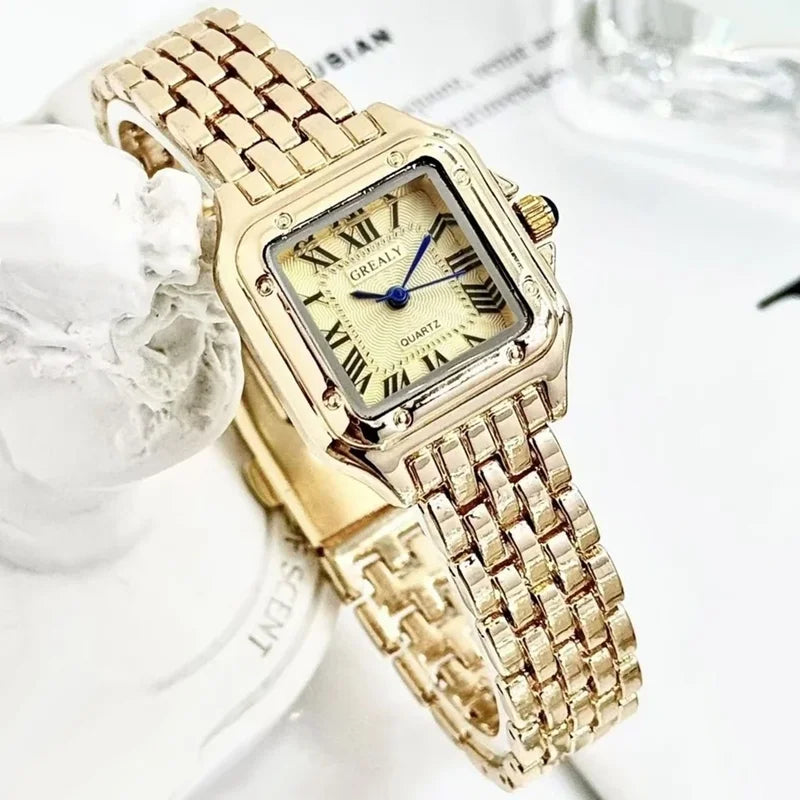 Luxury Rhinestone Women’s Square Quartz Wristwatch Fashion Ladies Dress Watch