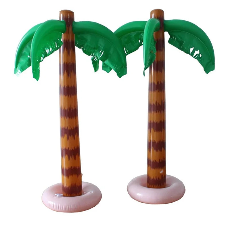 2-Pack Inflatable Palm Tree Balloons for Beach Pool Party Decorations