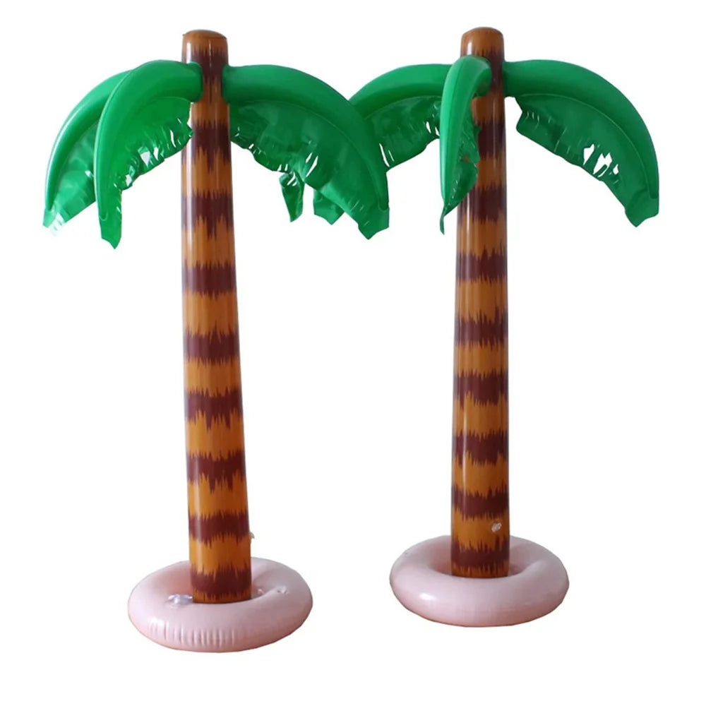 2-Pack Inflatable Palm Tree Balloons for Beach Pool Party Decorations