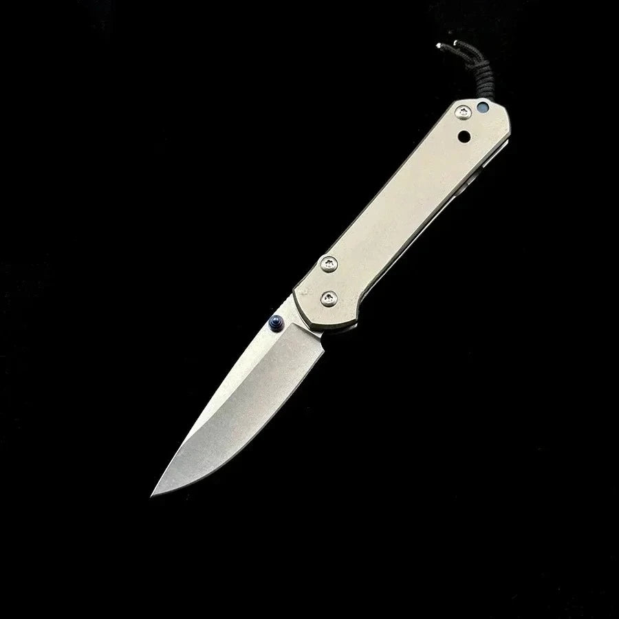 Folding Survival Knife with Titanium Alloy Handle and D2 Steel Blade