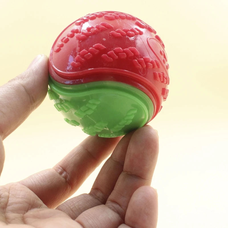 Dog Interactive Squeaky Toy Ball - Soft TPR Chew & Teeth Cleaning Pet Ball