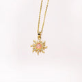 Sun Necklace for Women Gold Plated Opal Sun Pendant Choker Jewelry Gift