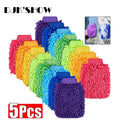 Microfiber Car Wash Gloves 3/5pcs Ultra Absorbent Scratch-Free Cleaning Tool