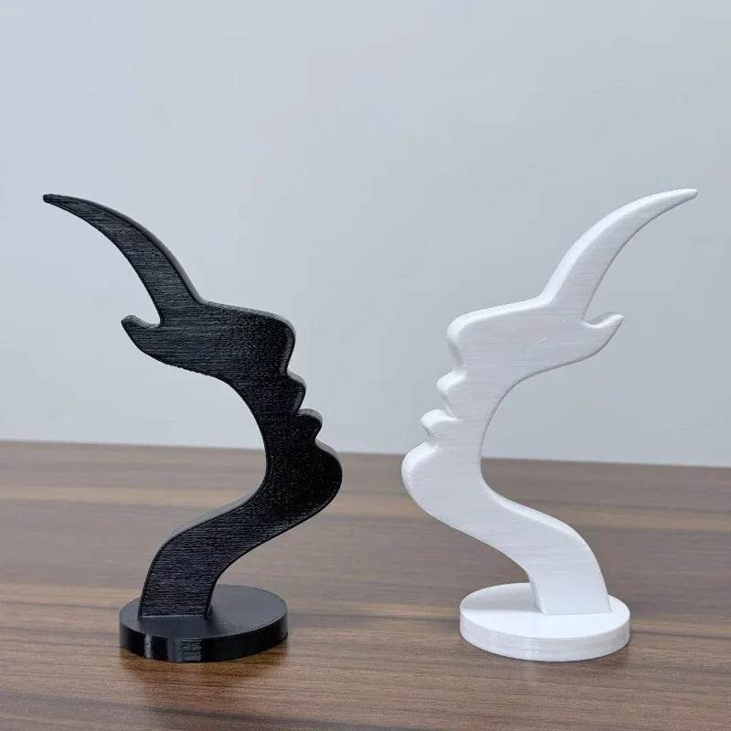 Minimalist Human Profile Eyeglass Holder - 3D Printed Side Face Stand for Glasses, Desk Decor