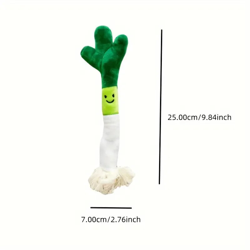 Small Pet Plush Tooth Cleaning Toy - Bite Proof Scallion Design, Interactive Chew Toy