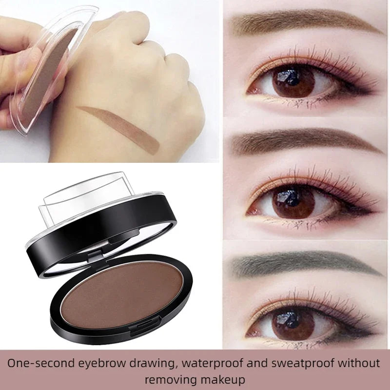 Eyebrow Powder Stamp Kit - Waterproof & Natural Finish, Multiple Colors