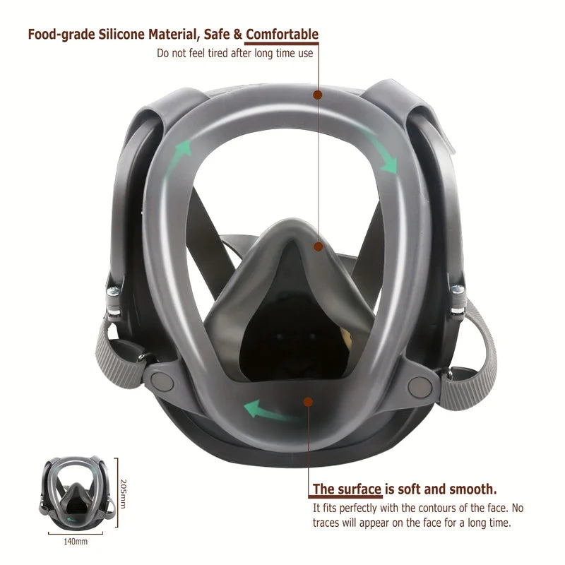 Full Face Gas Mask Respirator Large Size Reusable Dust Chemical Paint Sprayer