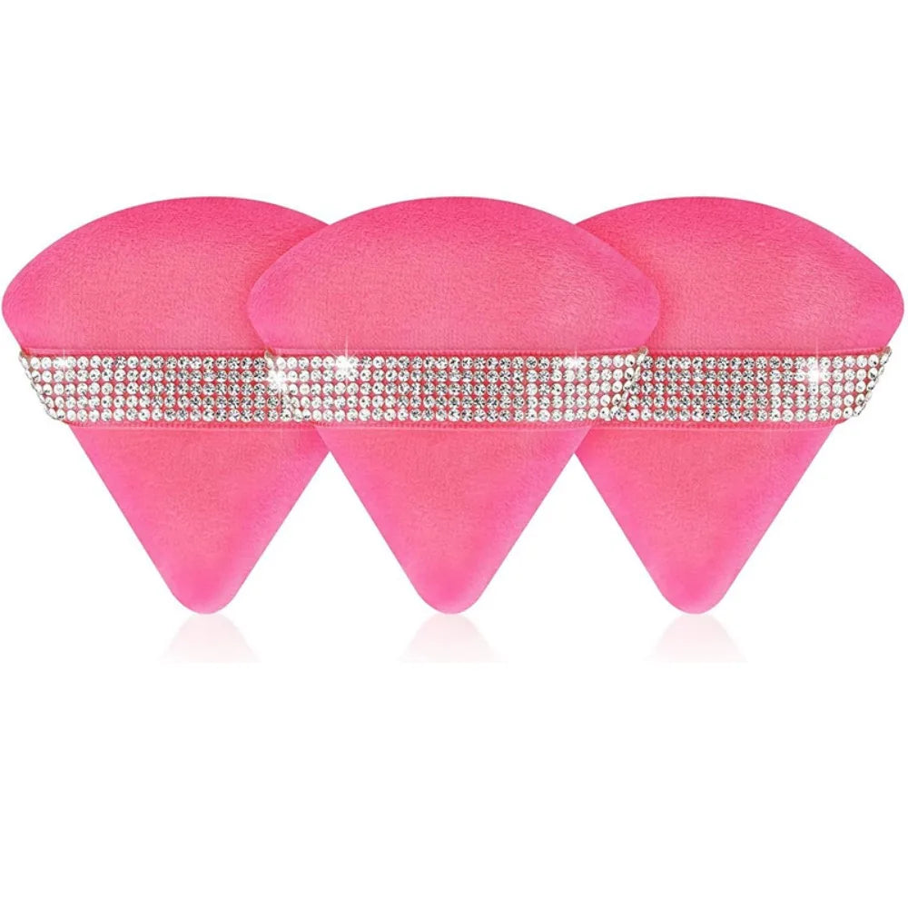 3Pcs Makeup Powder Puff Set - Soft Velvet Face Sponges for Foundation & Concealer