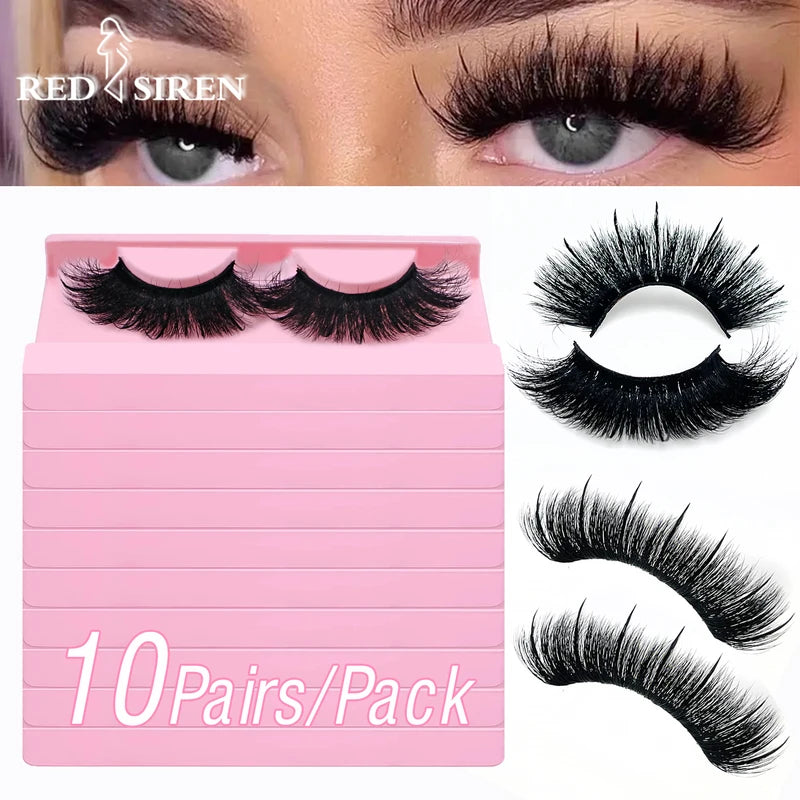 False Eyelash Extensions 10 Pairs Fluffy Wispy Faux Mink Spiked Lashes Wholesale