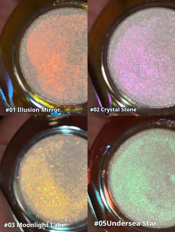 High Gloss Chameleon Face Highlight Powder - Brightening Iridescent Shimmer