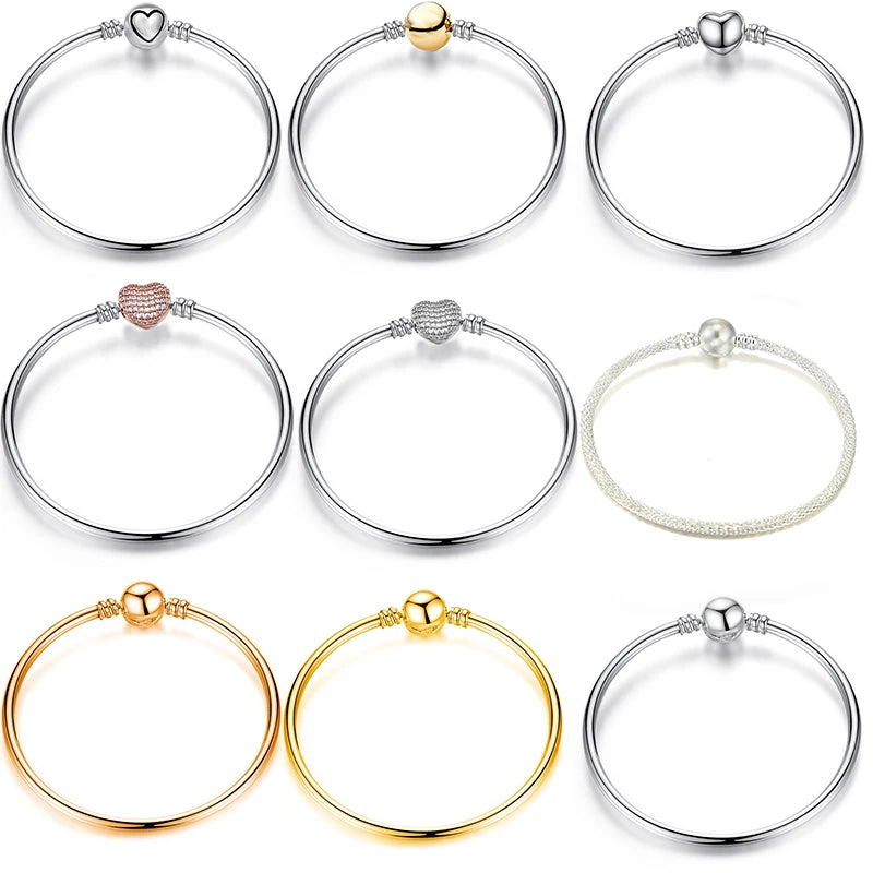 Women's Forever Love Charm Bracelet Bangles - Adjustable Fine Jewelry