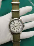 Men's Vintage Pilot Quartz Watch 40mm Stainless Steel Waterproof Sapphire Crystal