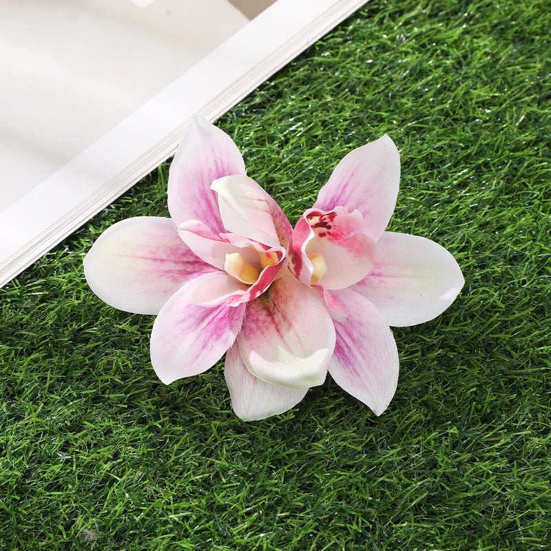 Bohemian Orchid Flower Hair Clips for Women - Bridal, Beach & Holiday Accessories