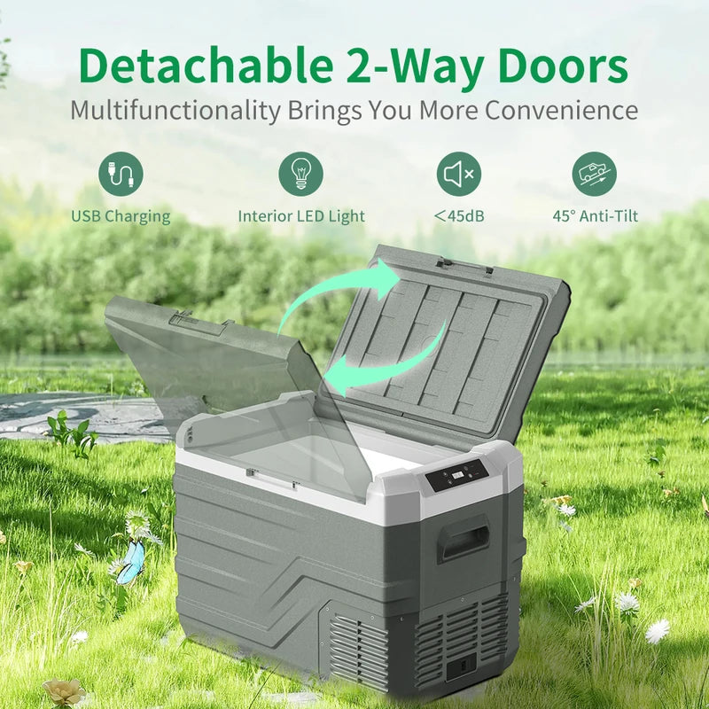 Portable Car Refrigerator Cooler with Compressor 12V/24V/110-240V for Camping Travel