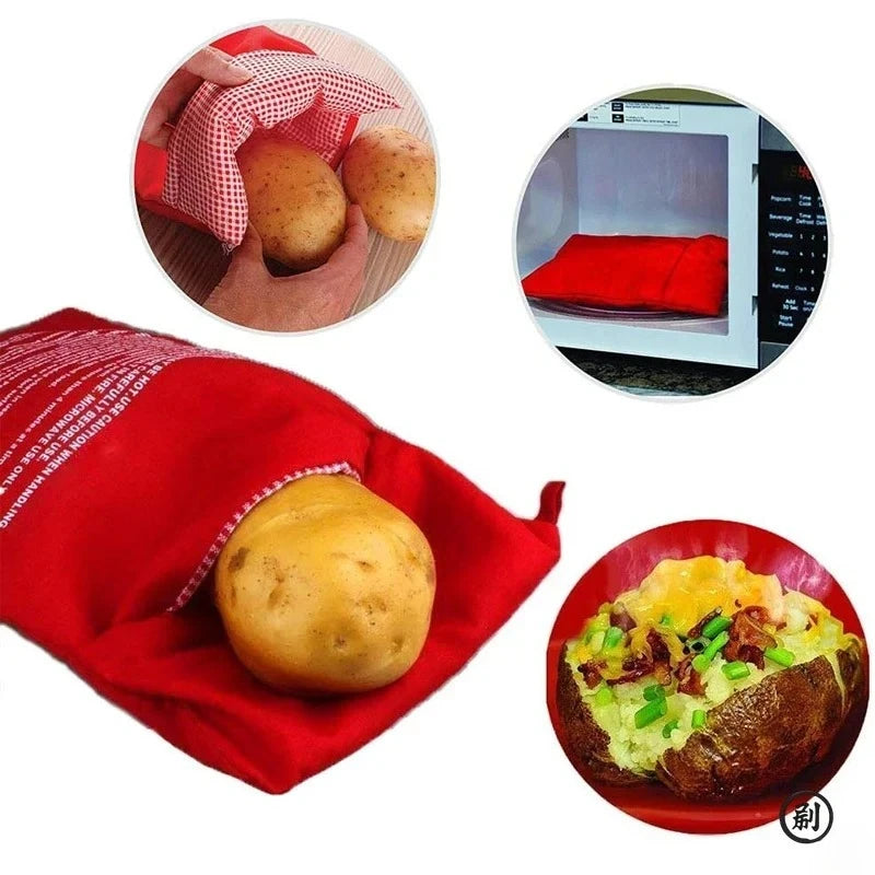 Reusable Microwave Potato Bag Cooker - Quick Baked Potatoes in 4 Minutes