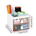 Transparent Drawer Storage Box with Sliding Drawers and Top Compartment for Office and Cosmetics Organization