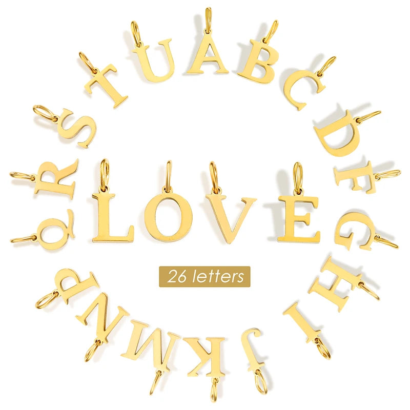 Initial Alphabet Pendant Necklace Charms for Jewelry Making Women’s Accessories