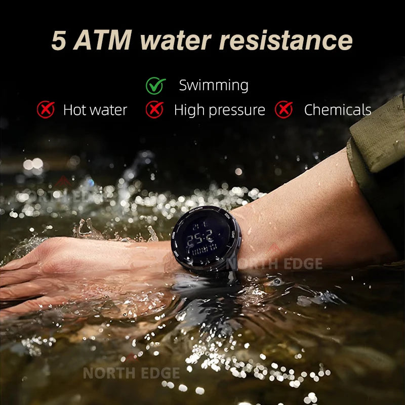 Mens Digital Sports Watch Waterproof 50M with Stopwatch & Luminous Display