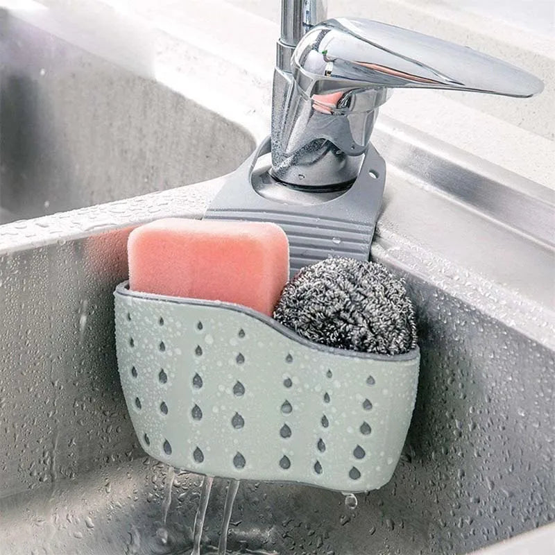 Adjustable Sink Draining Hanging Basket for Kitchen & Bathroom Rubber Storage Bag