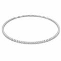 Sterling Silver Necklace with Zircon Chain for Women Engagement Wedding 4mm 45cm