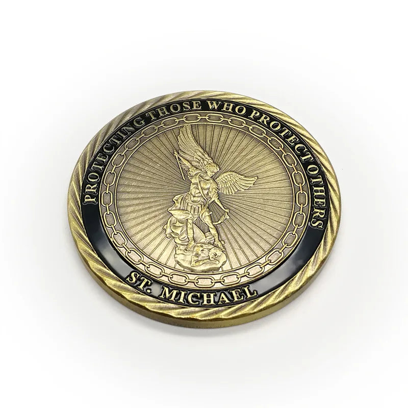 FBI Souvenir Gold Plated Commemorative Coin - St. Michael Challenge Coin