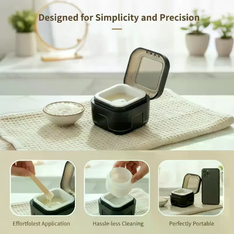 Mini Wax Heater Kit with Silicone Bowl for Hair Removal & Nose Ear Waxing