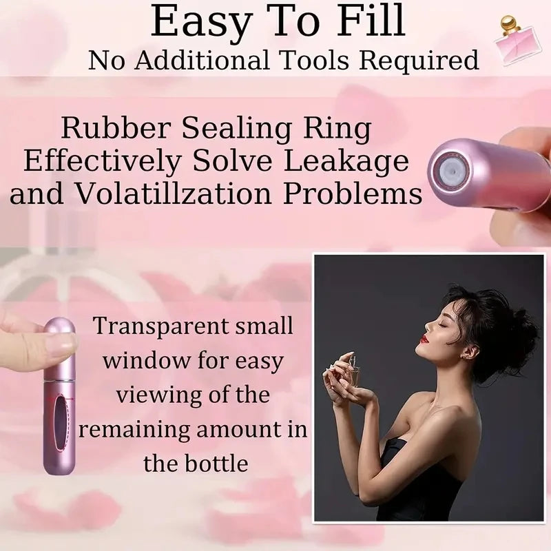 5ml Perfume Sample Spray Bottles Set - Portable Refillable Sub-bottles for Travel & Sampling