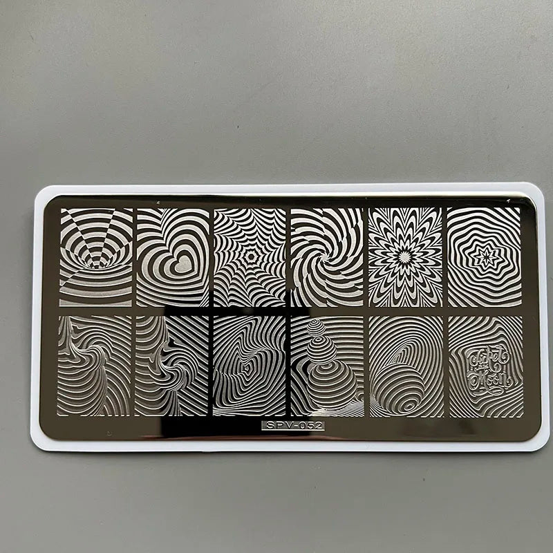 Nail Art Stamping Plates with Floral Carton Designs for Creative Manicures