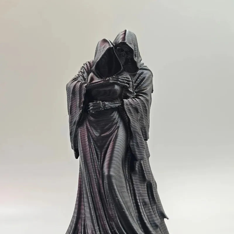 Gothic Skeleton Posture Decor - Dark Style Retro 3D Ghost Model for Bedroom