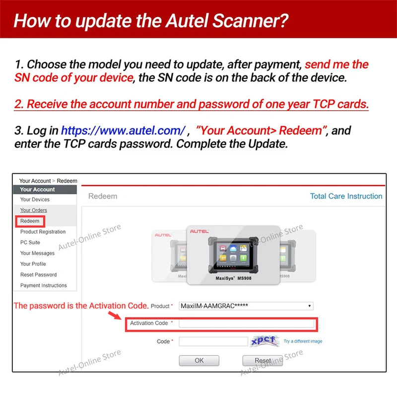One Year Software Update Service for Autel Scanner Models - All Languages