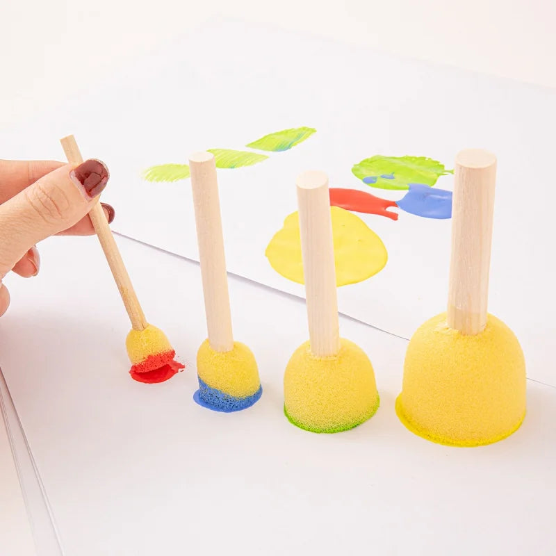 4PCS Drawing Sponge Seal Brush Set for Art & Graffiti DIY Painting