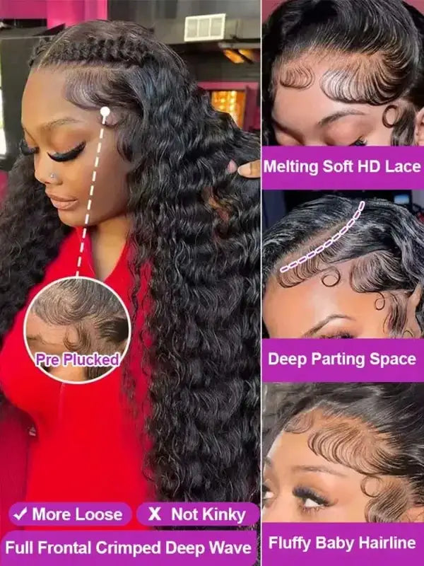 250% Density Lace Front Wig 13x6 Transparent HD Jerry Curly Human Hair