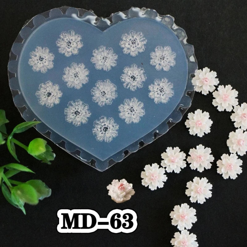Reusable 3D Silicone Nail Art Mold for DIY Manicure Decor - Camellia Butterfly Bow