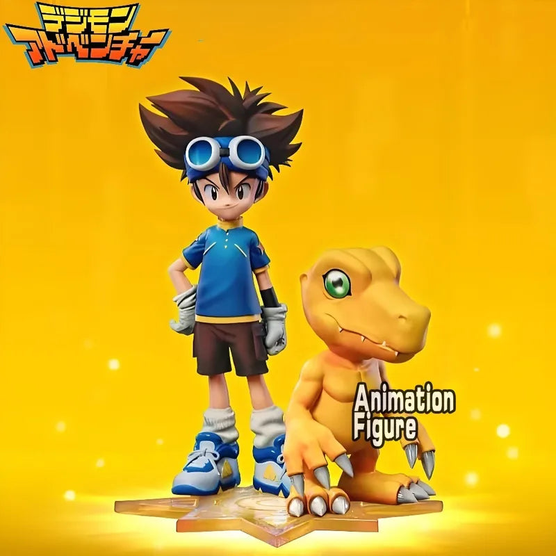 Anime Digimon Adventure Action Figures Agumon & Taichi PVC Collectible Toys - 9-15cm