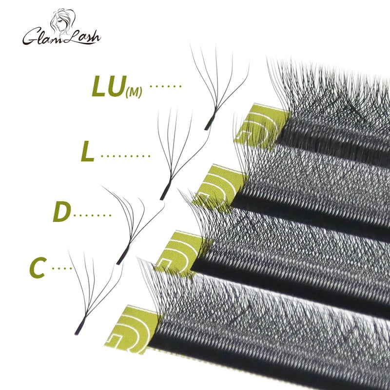 Premade Volume Eyelash Extensions - 4D5D W Style Lash Fans, Natural Soft Light, Multiple Variants