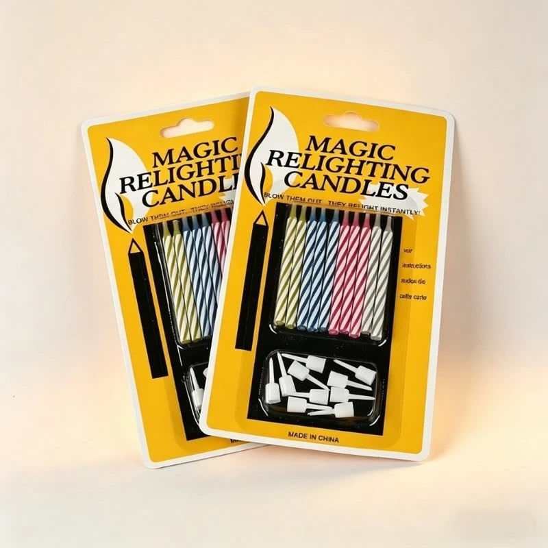 Magic Blow Out Candles Set - Surprise Prank Birthday Party Props