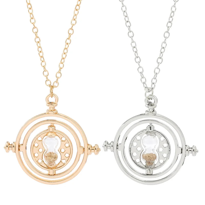 Harried Time Necklace Hourglass Timer - Rotatable Astronomical Converters for Cosplay & Gift