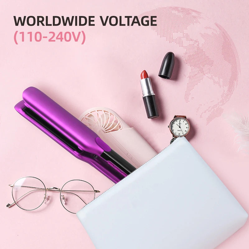 Professional Hair Straightener 500°F Plasma Ceramic Plates Fast Heating Flat Iron