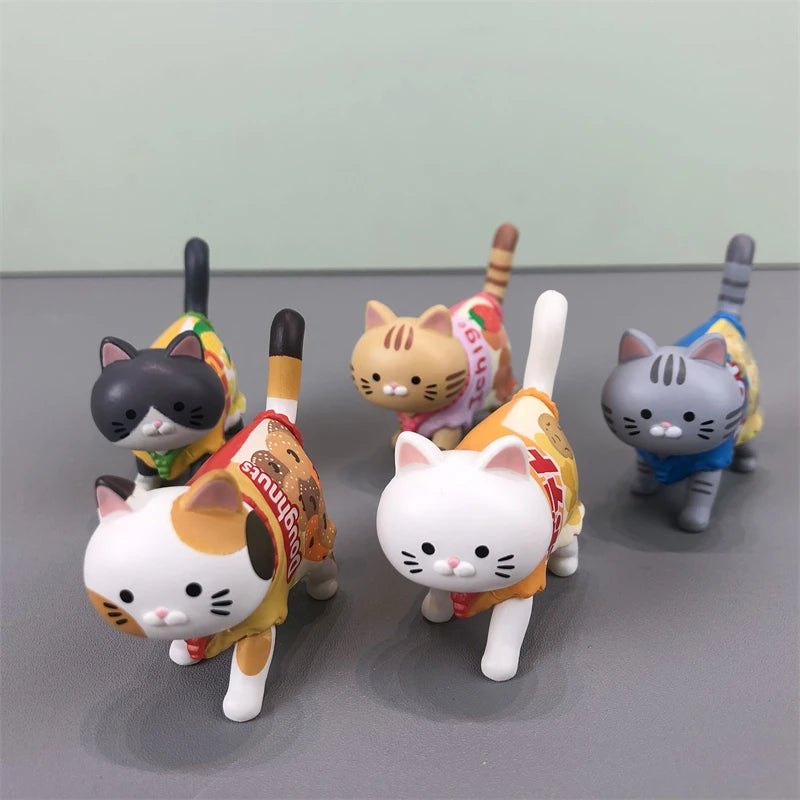 Cat Capsule Toy with Candy Packaging Collectible Figurine - Multiple Colors