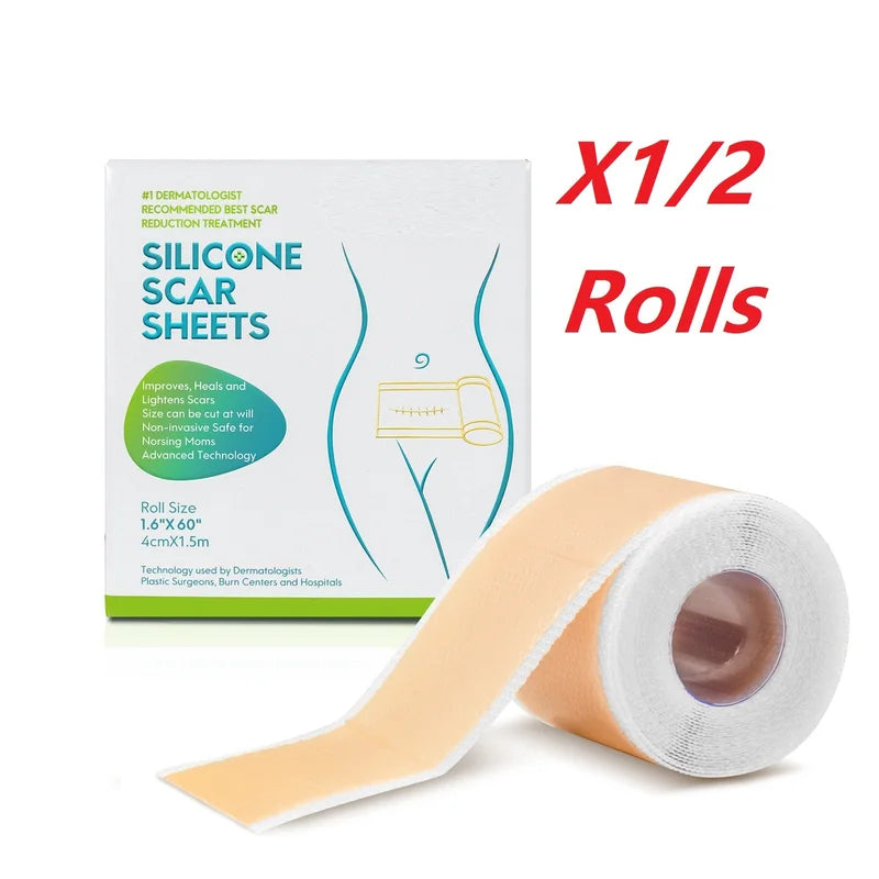 Silicone Scar Patch Roll for Skin Repair and Stretch Mark Removal - Self-Adhesive Therapy Tape
