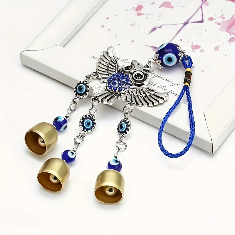Blue Owl Wind Chime for Outdoor Garden & Courtyard Decor - Birthday Gift