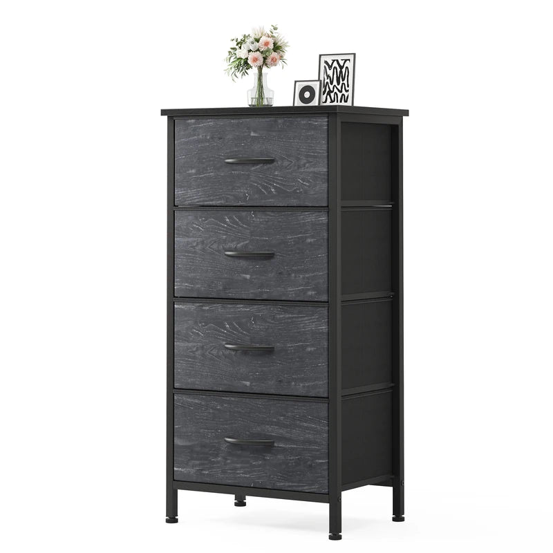 4-Drawers Fabric Storage Cabinet with Steel Frame for Living Room and Closet