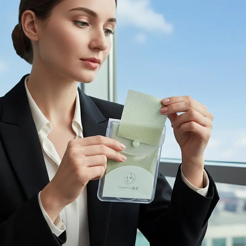 160 Sheets Oil Control Blotting Papers with Travel Case - Green Tea Face Tissues