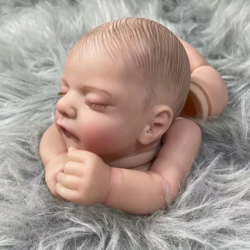 18 Inch Reborn Doll Parts Kit with Cloth Body and Painted Features - DIY Baby Doll