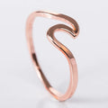 Elegant Wave Design Women's Stainless Steel Ring Jewelry Accessory