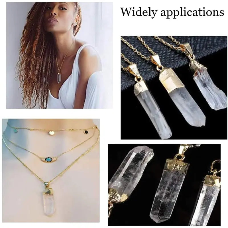 Natural Quartz Crystal Beads - Raw Spike Points for Jewelry Making - 10/20pcs