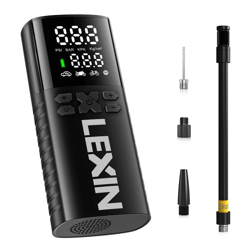 Wireless Cordless Bicycle Pump with Digital Pressure LCD LED Light 4000mAh